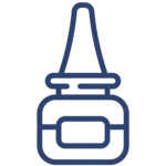 Spravato nasal spray bottle with a white cap and blue label. Used for treating depression. Provides fast relief for symptoms
